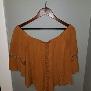 Mustard Off Shoulder Blouse